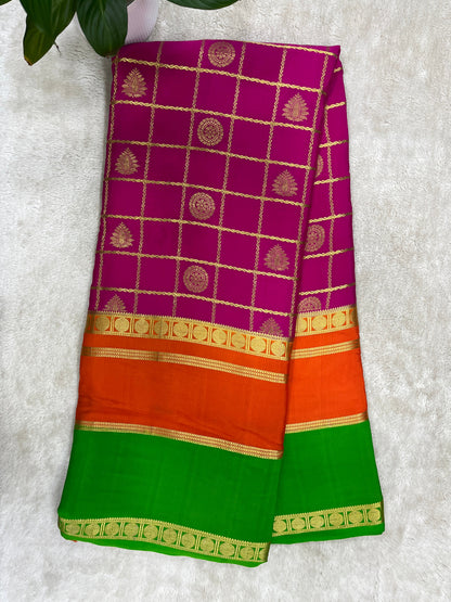 Pure Crepe Mysore Silk Saree - 1145314
