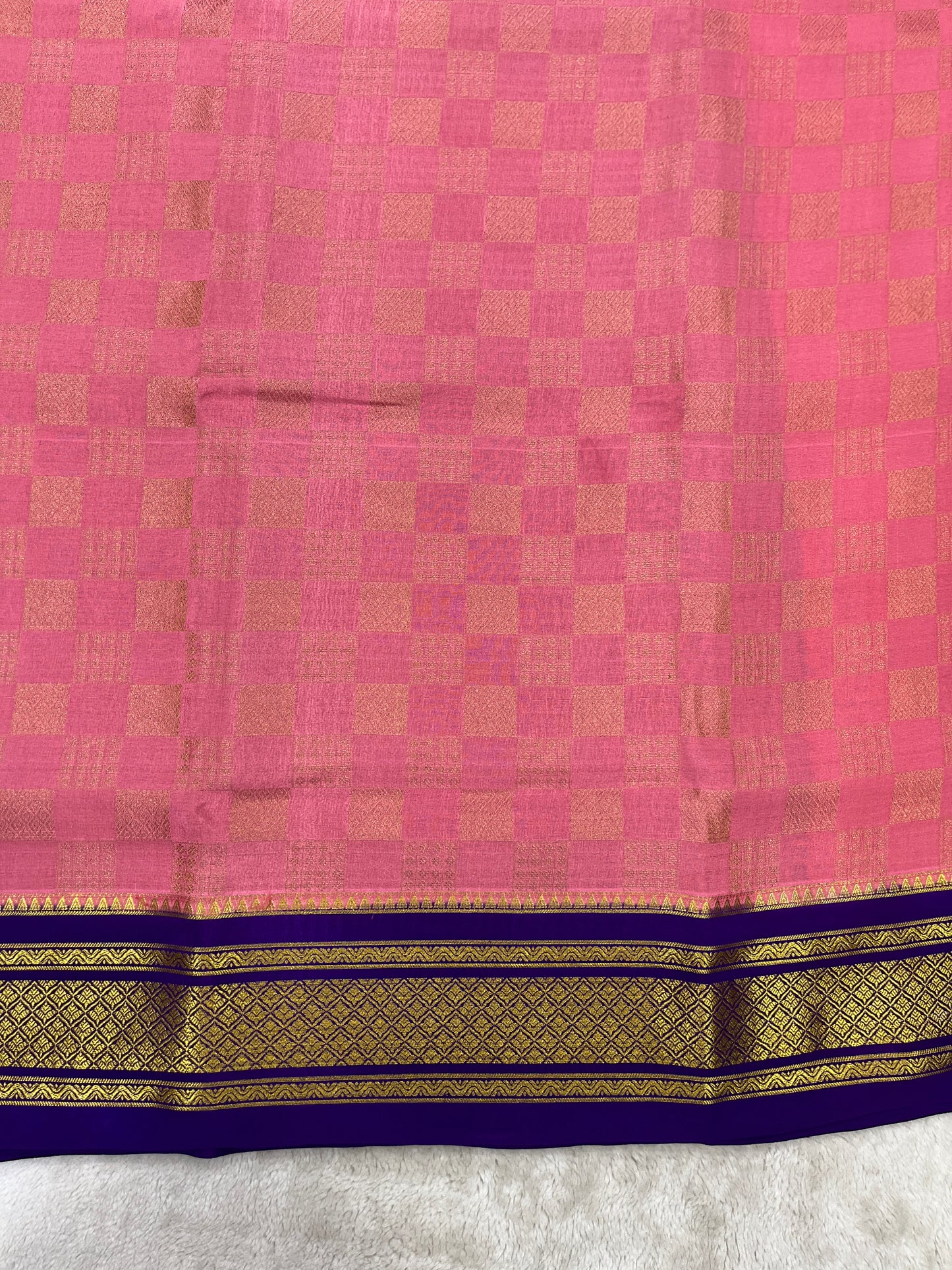 Pure Crepe Mysore Silk Saree in box brocade - 1145316