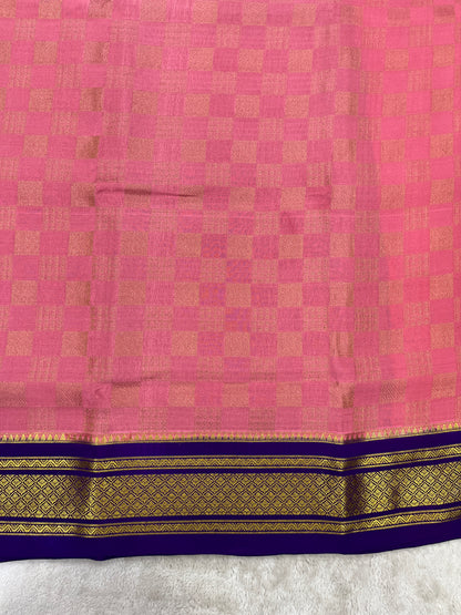 Pure Crepe Mysore Silk Saree in box brocade - 1145316