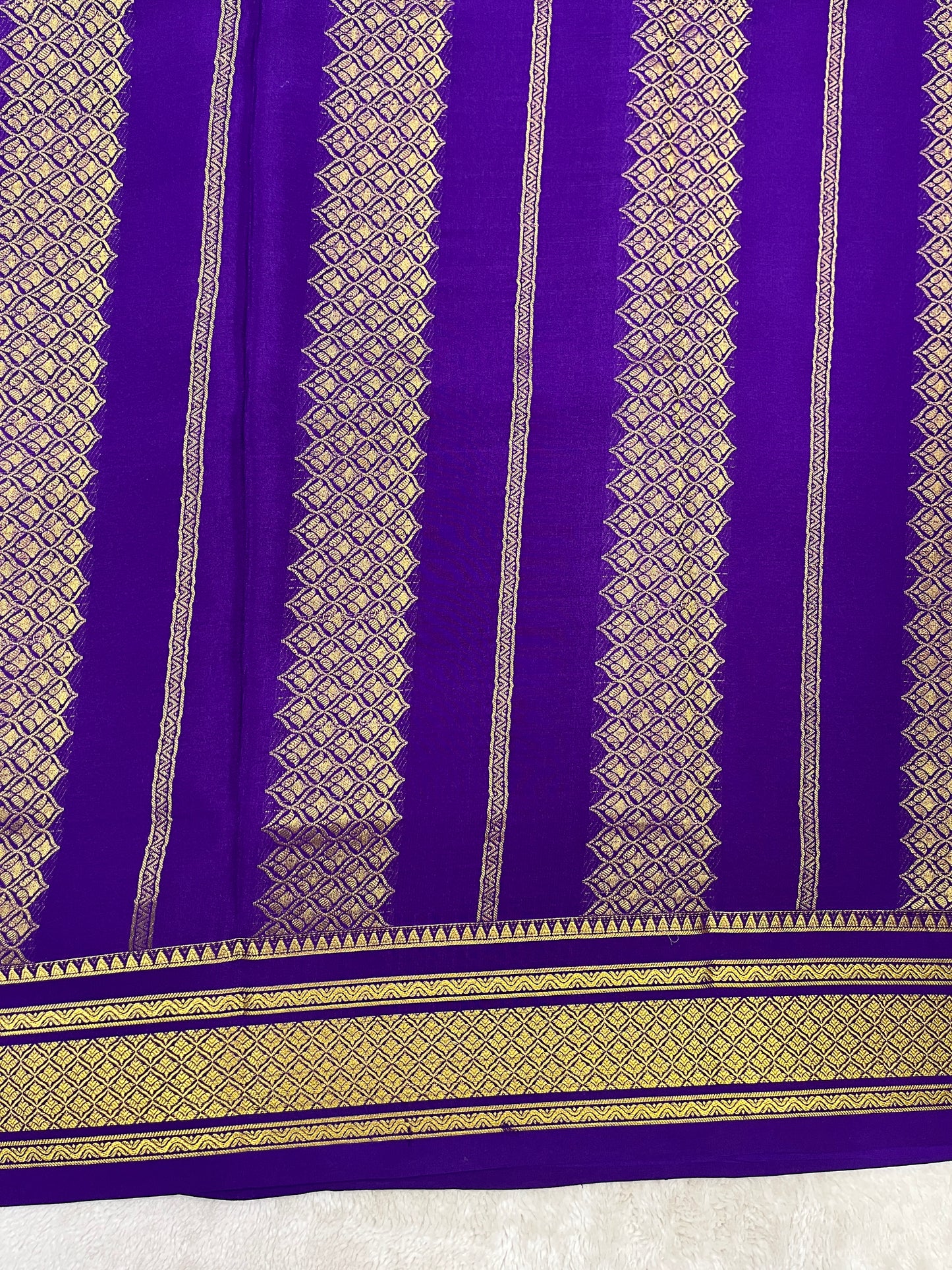 Pure Crepe Mysore Silk Saree in box brocade - 1145316
