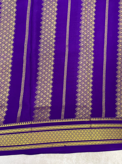 Pure Crepe Mysore Silk Saree in box brocade - 1145316
