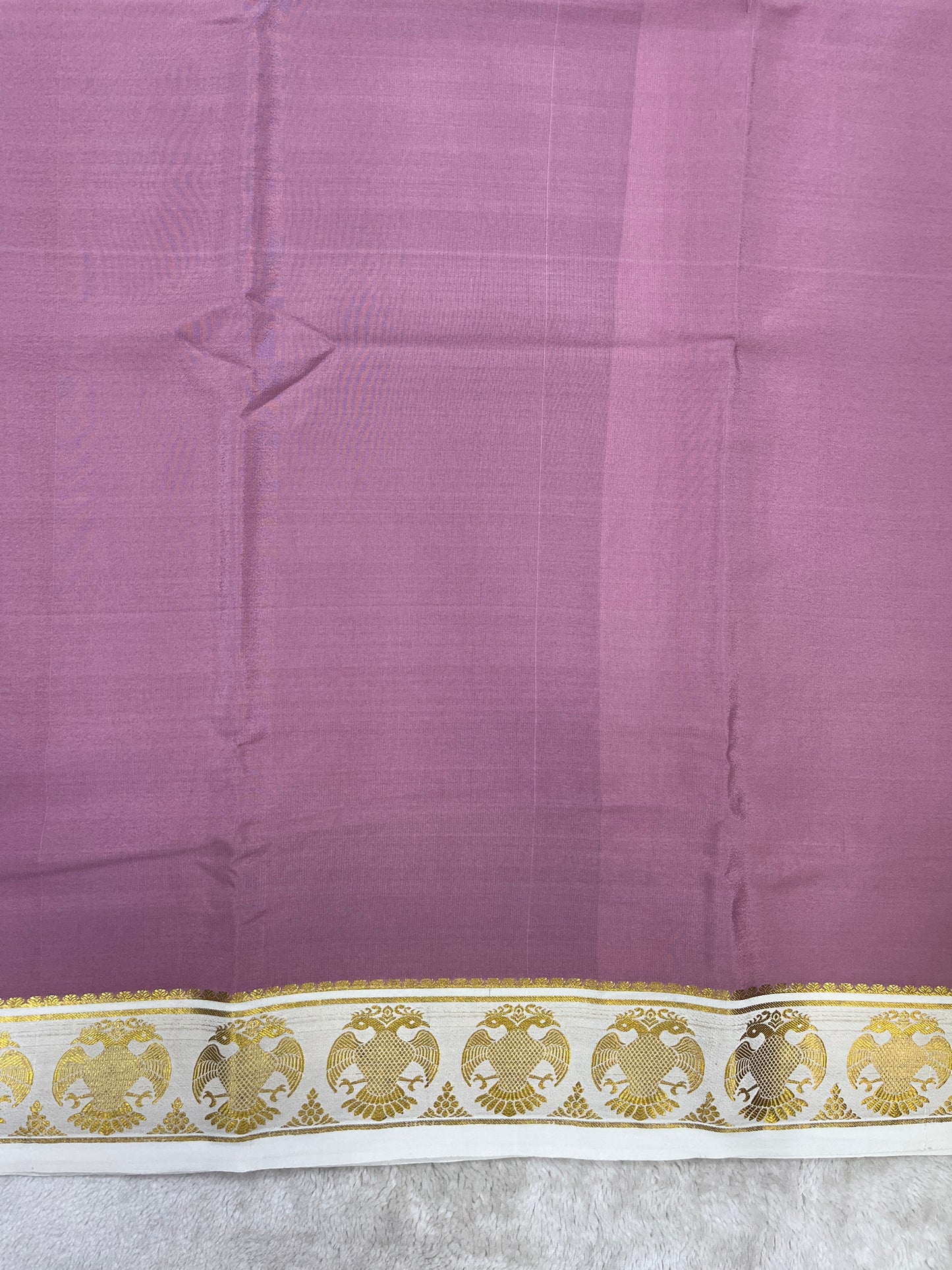 Pure Crepe Mysore Silk Saree in Gandaberunda pattern - 1146003