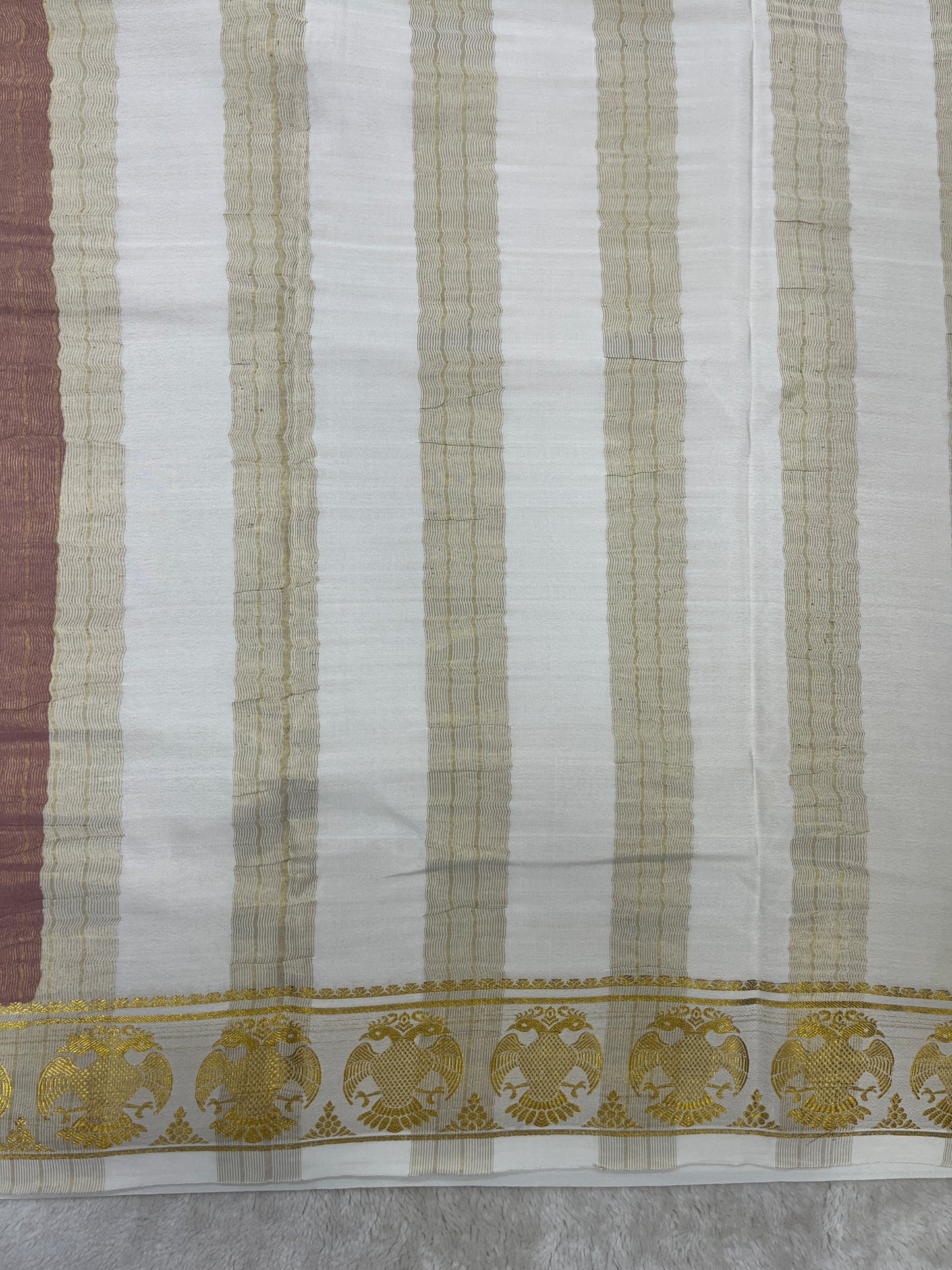 Pure Crepe Mysore Silk Saree in Gandaberunda pattern - 1146003