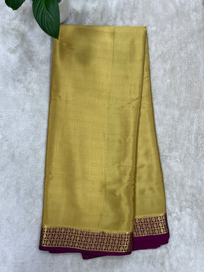 Pure Crepe Mysore Silk pallu checks all checks 1145317