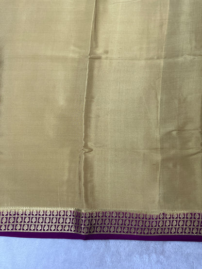 Pure Crepe Mysore Silk pallu checks all checks 1145317