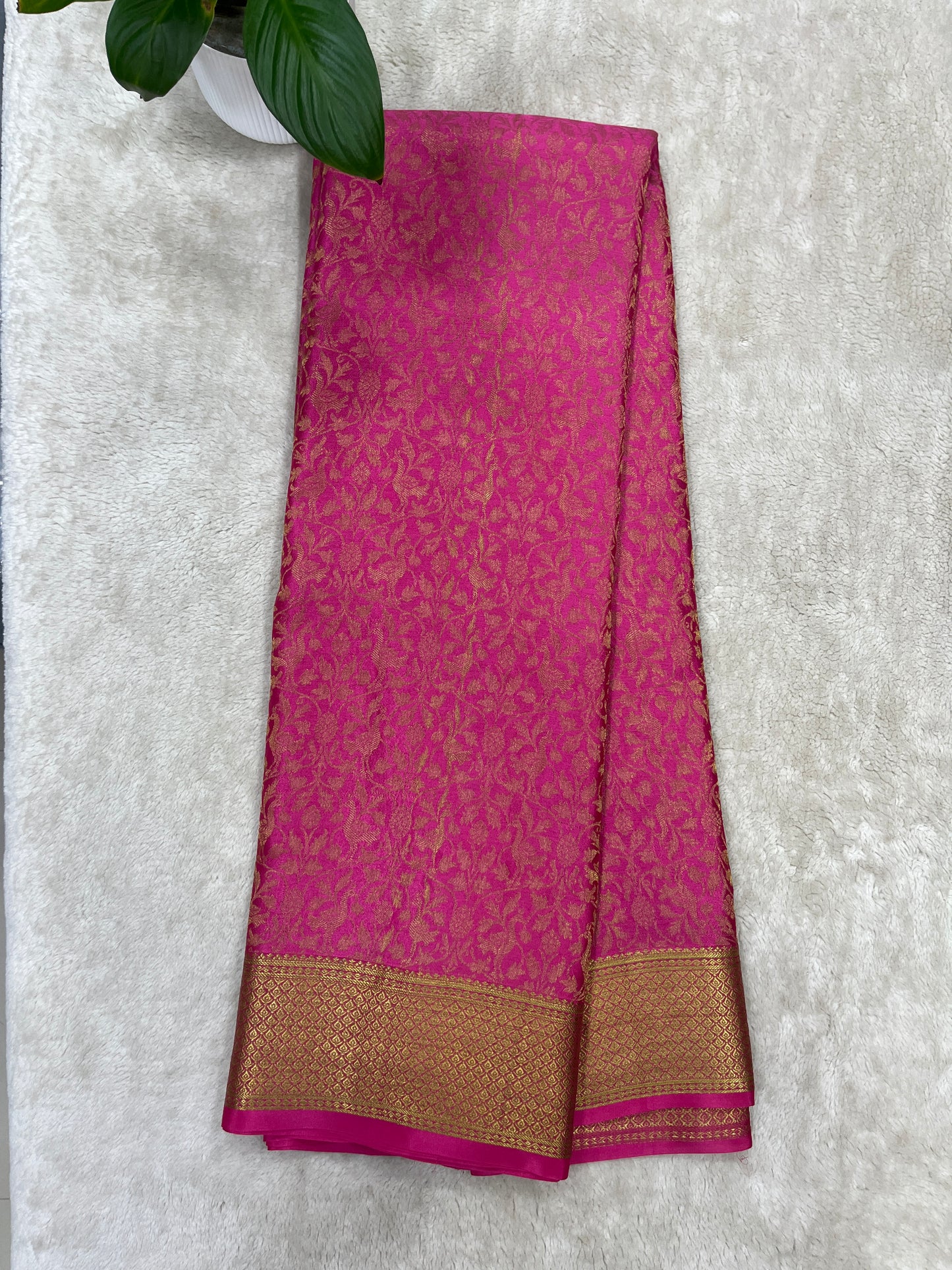 Pure Crepe Mysore Silk Saree in brocade - 1145315