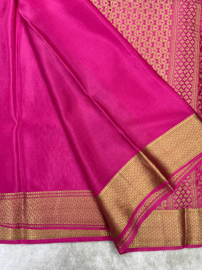 Pure Crepe Mysore Silk Saree in brocade - 1145315