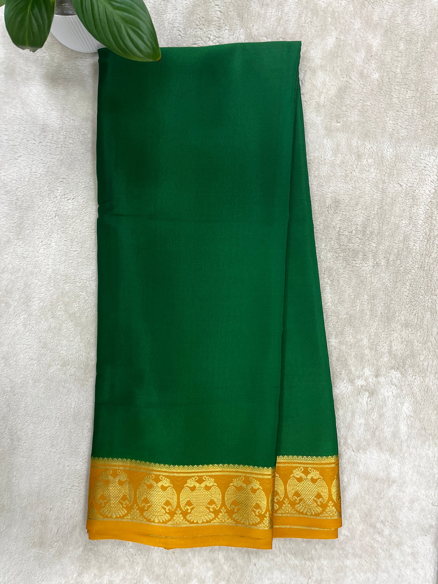 Pure Crepe Mysore Silk Saree in Rudraksh pattern - 1146004