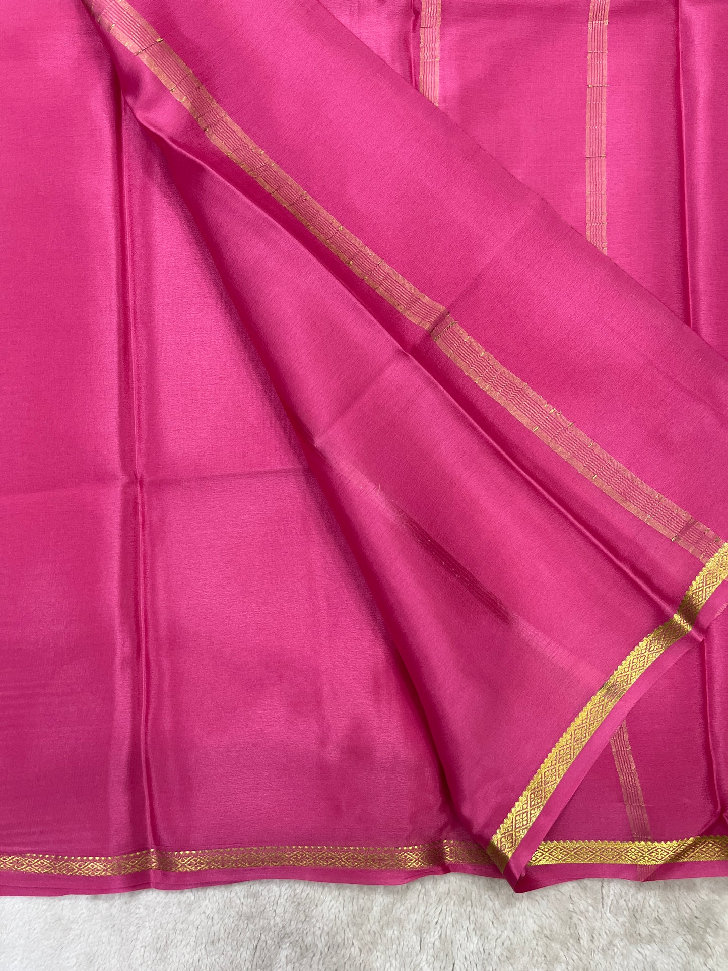 pure crepe mysore silk saree - piping - 1146006
