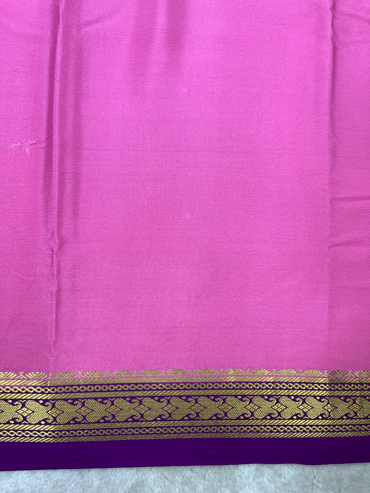Pure Crepe Mysore Silk Saree in Patti border - 1146001