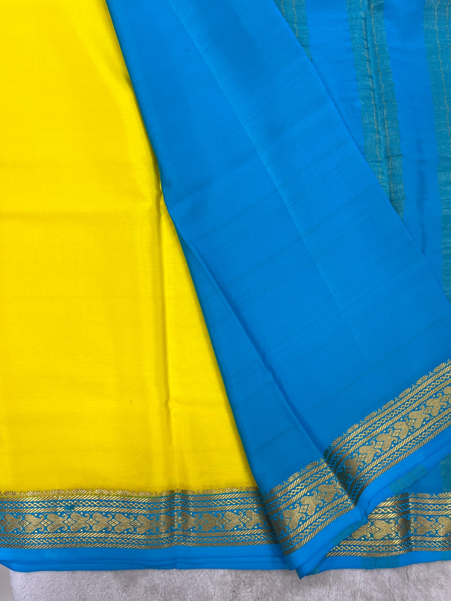 Pure Crepe Mysore Silk Saree patti border 1146001