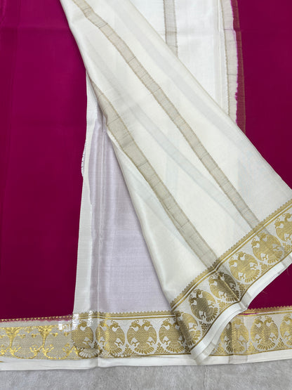 Pure Crepe Mysore Silk Gandaberunda 1146004