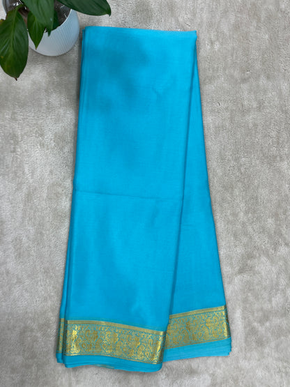 Pure Crepe Mysore Silk Saree gatti border 1610082