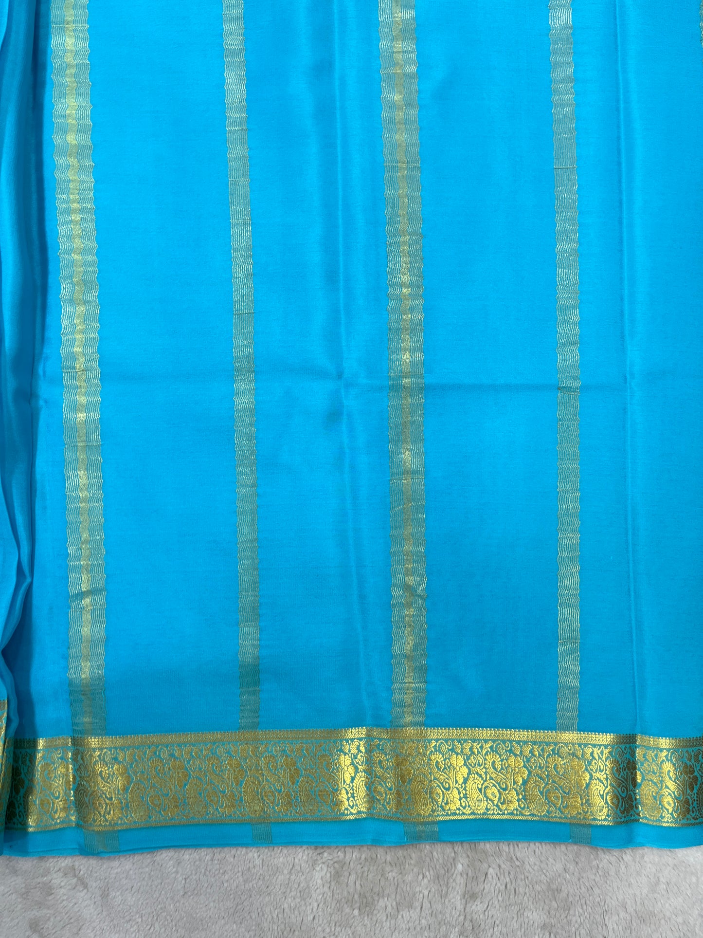 Pure Crepe Mysore Silk Saree gatti border 1610082