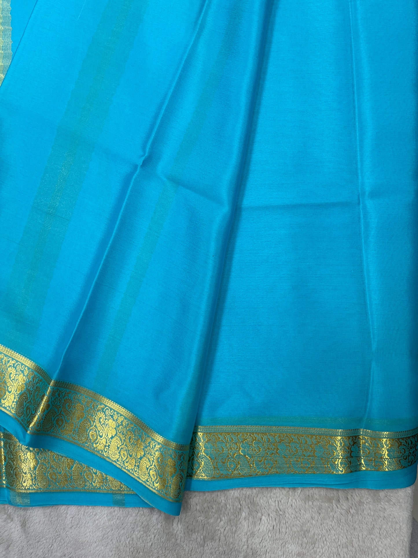 Pure Crepe Mysore Silk Saree gatti border 1610082
