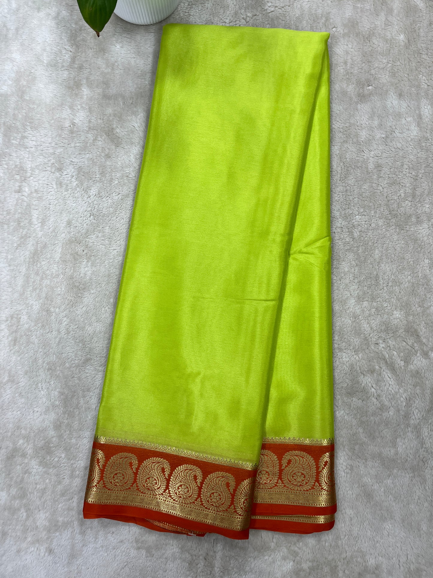 Pure Mysore Silk- mango border - 1150302