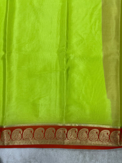 Pure Mysore Silk- mango border - 1150302