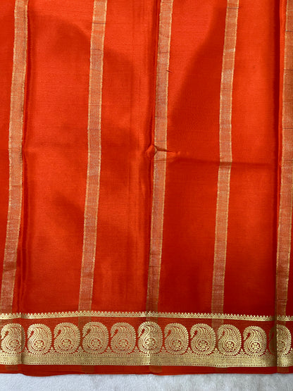 Pure Mysore Silk- mango border - 1150302