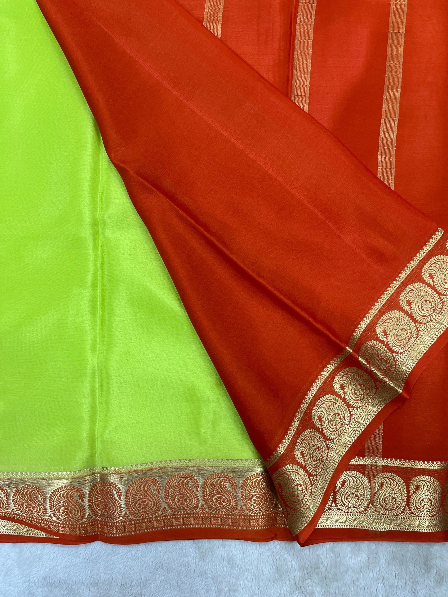 Pure Mysore Silk- mango border - 1150302