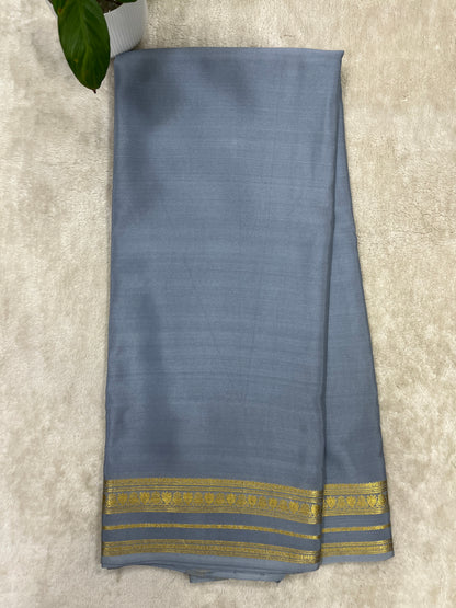 Pure Crepe Mysore Silk Saree gatti border 1610271