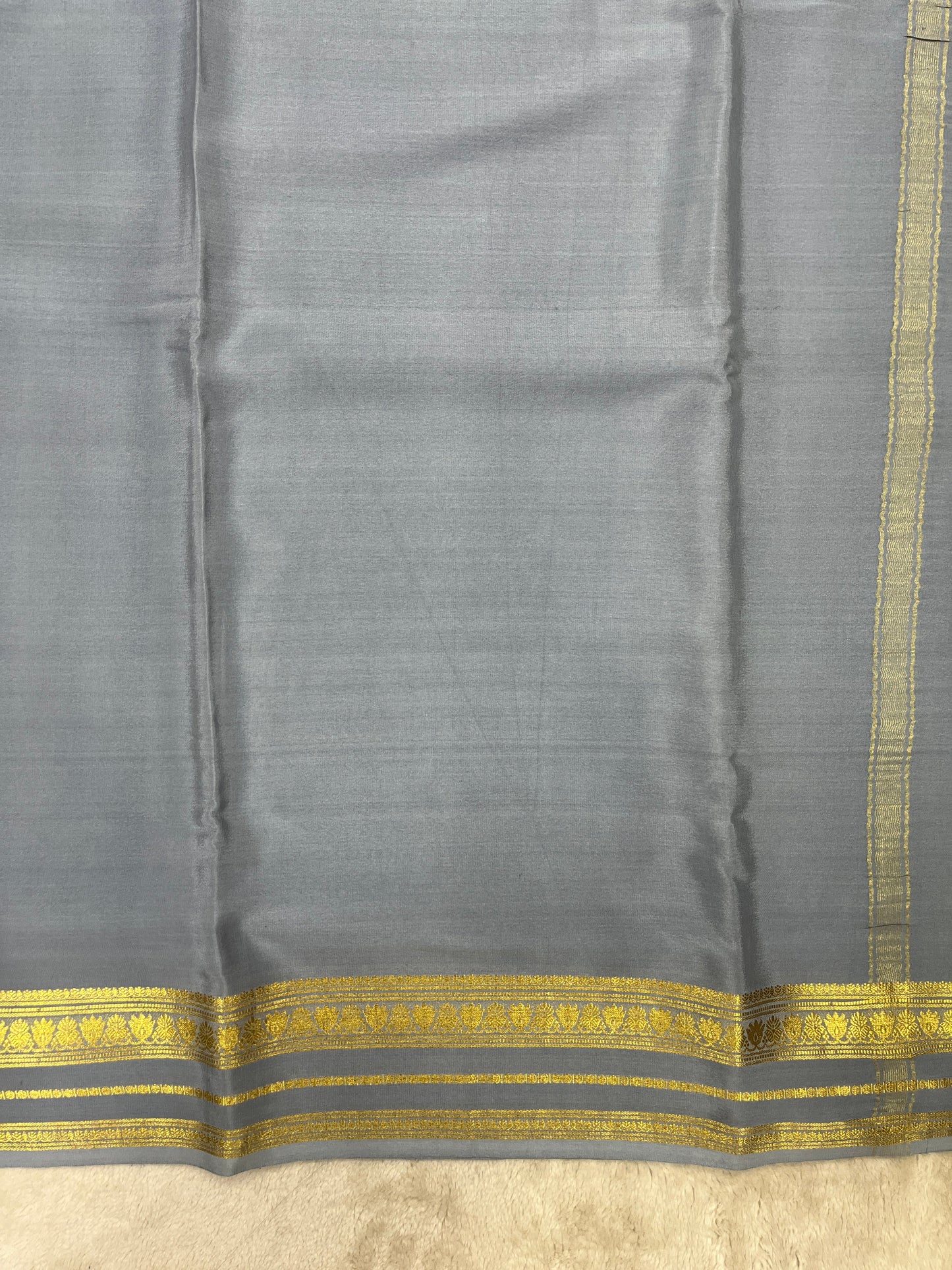 Pure Crepe Mysore Silk Saree gatti border 1610271