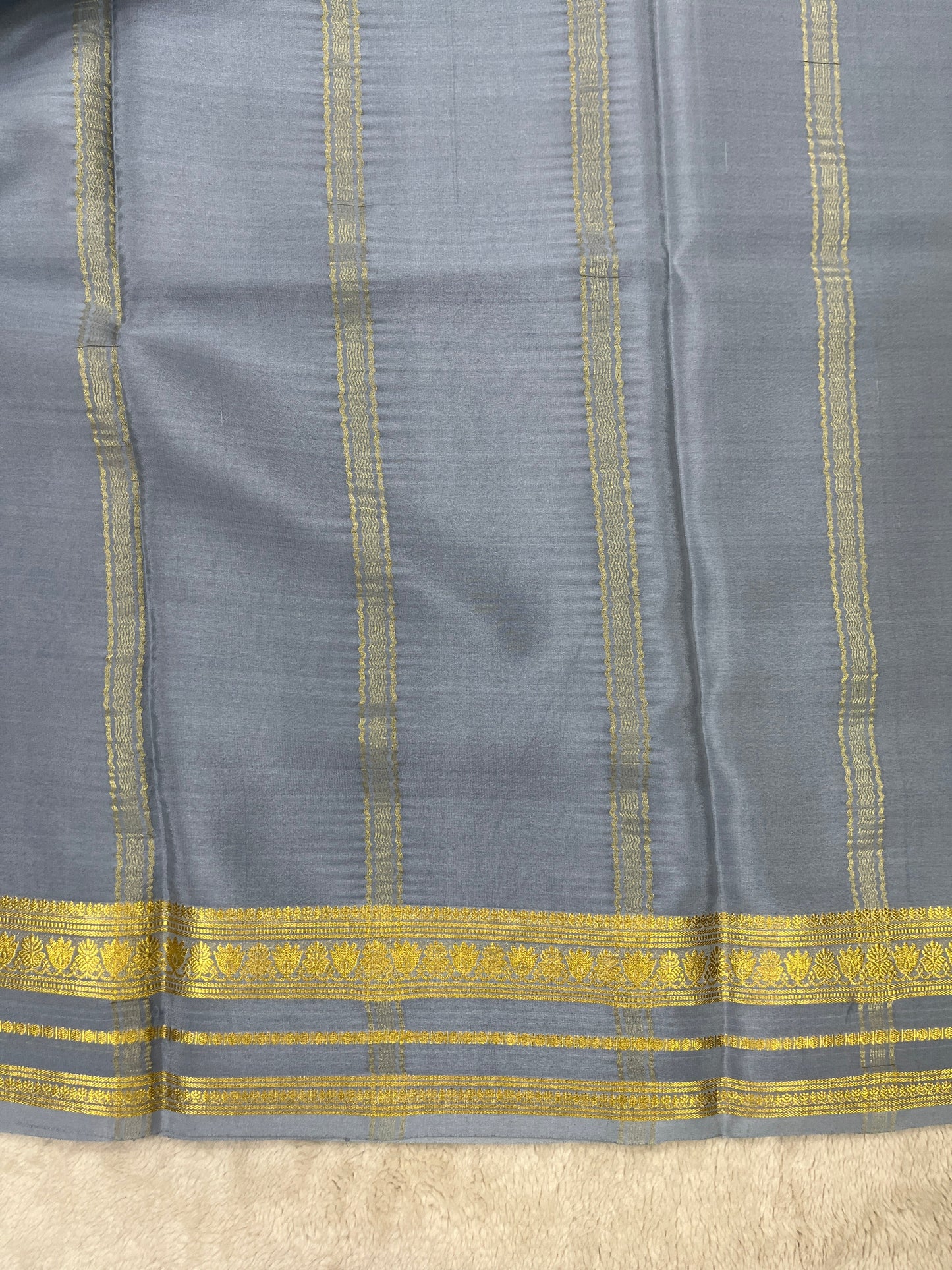 Pure Crepe Mysore Silk Saree gatti border 1610271