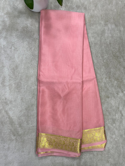 Pure Crepe Mysore silk saree -Gatti Border -1610061