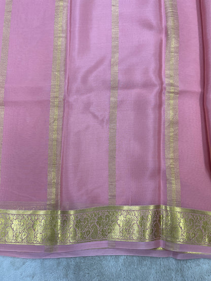 Pure Crepe Mysore silk saree -Gatti Border -1610061