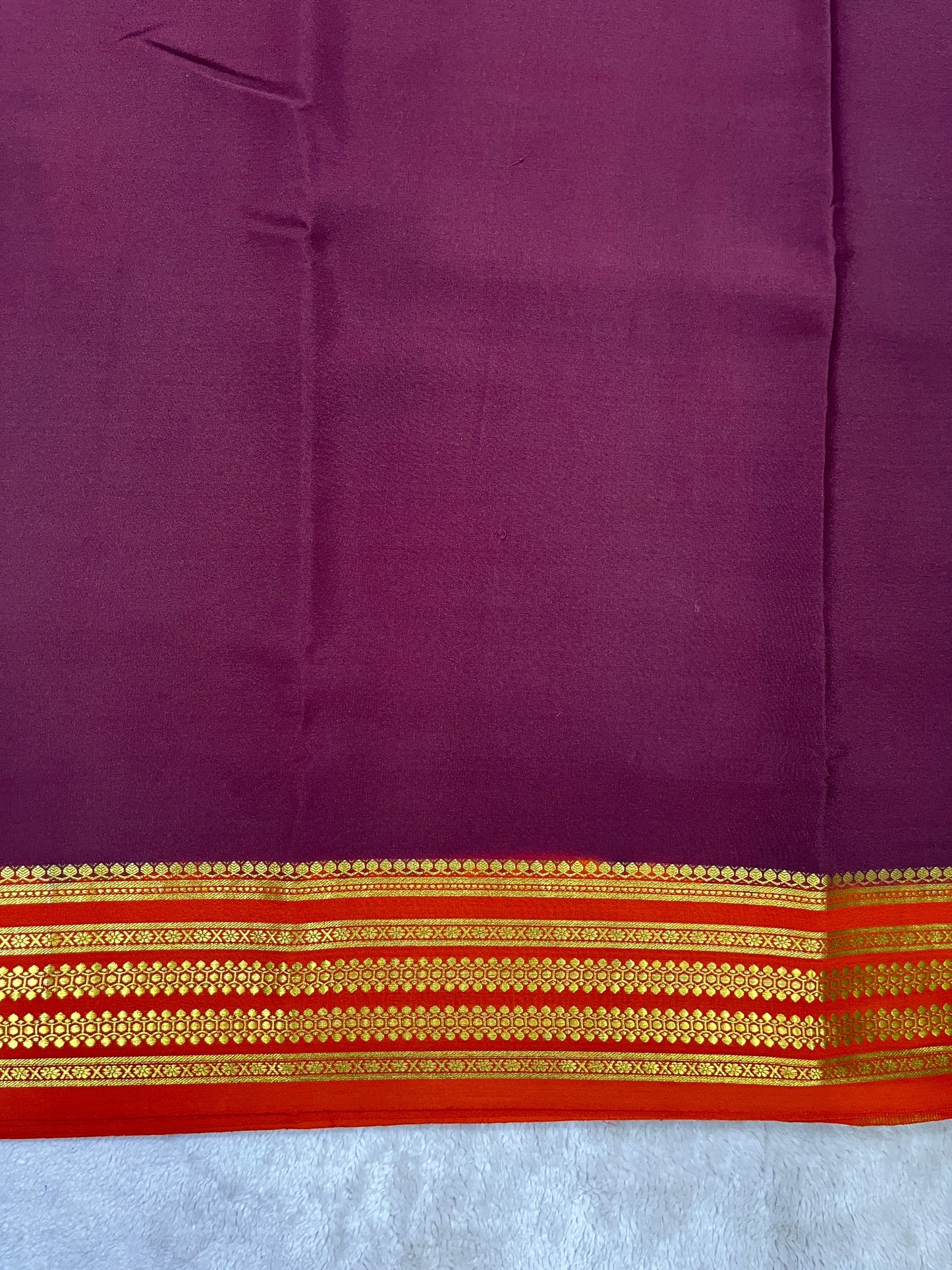 Pure Crepe Mysore Silk Saree in contrast border - 1146005