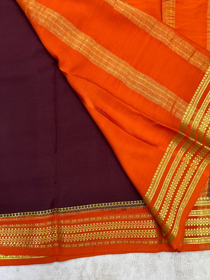 Pure Crepe Mysore Silk Saree in contrast border - 1146005