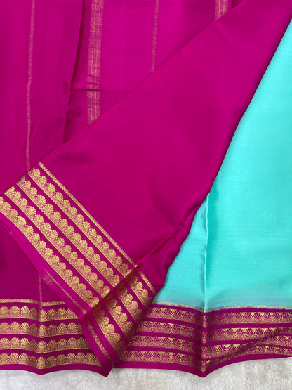 Pure Crepe Mysore Silk Saree in contrast - 16271501