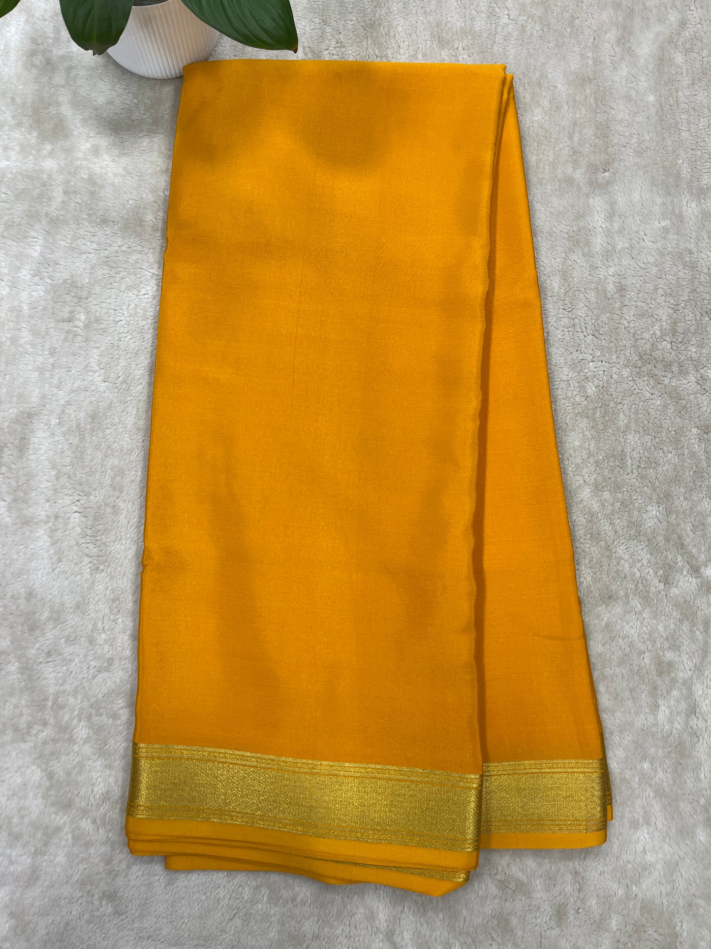 Pure Crepe Mysore Silk Saree in self color - 1610271