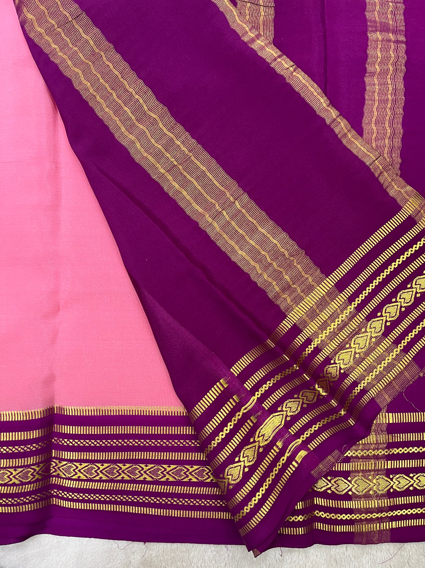 Pure Mysore silk-Heavy heart border-1150252