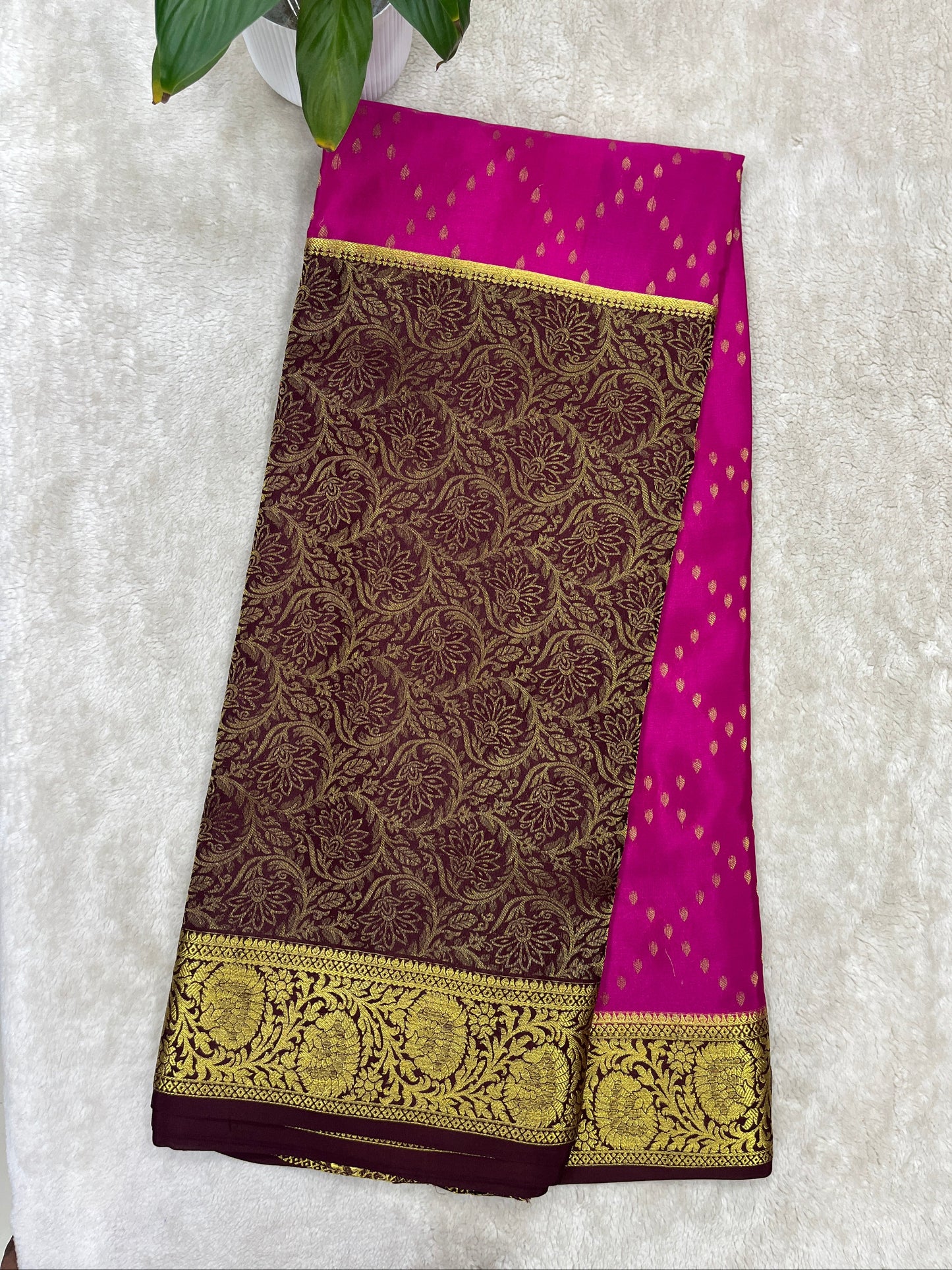 Pure Mysore silk-Heavy Half & Half Butta-1150062