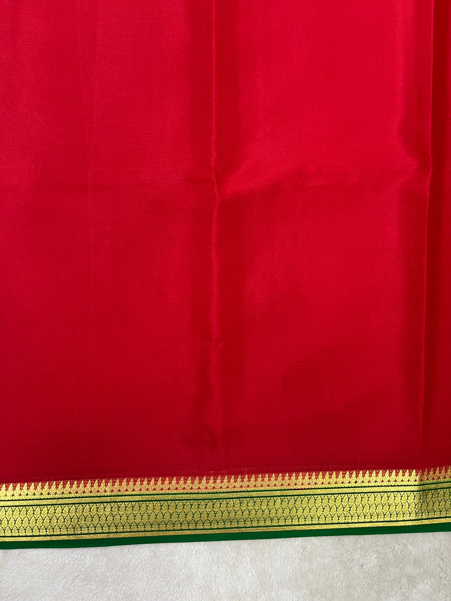 pure crepe mysore silk saree - pippin border - 1610071