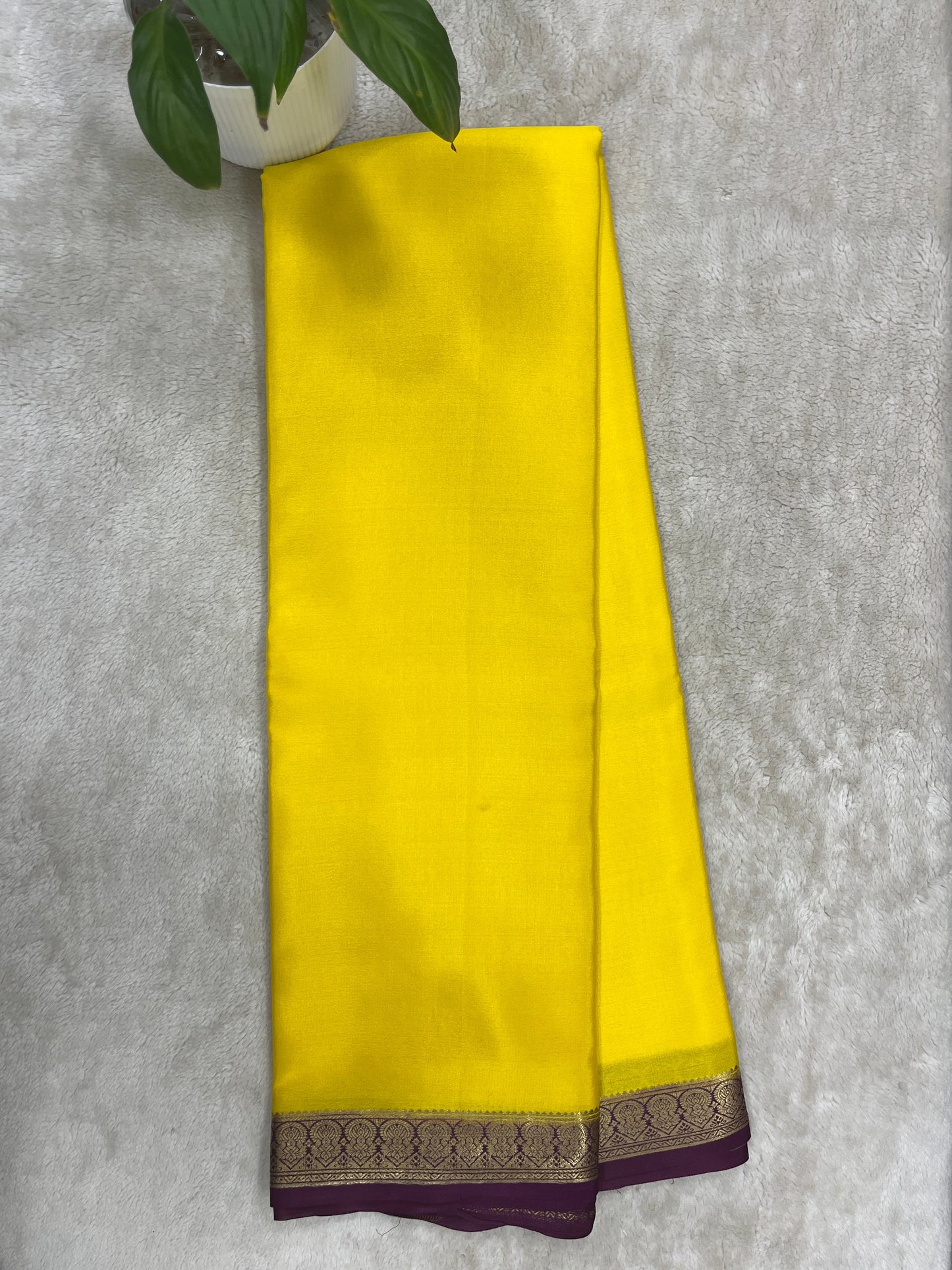 Pure Crepe Mysore Silk Saree in piping border - 1146006