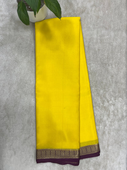 Pure Crepe Mysore Silk Saree in piping border - 1146006