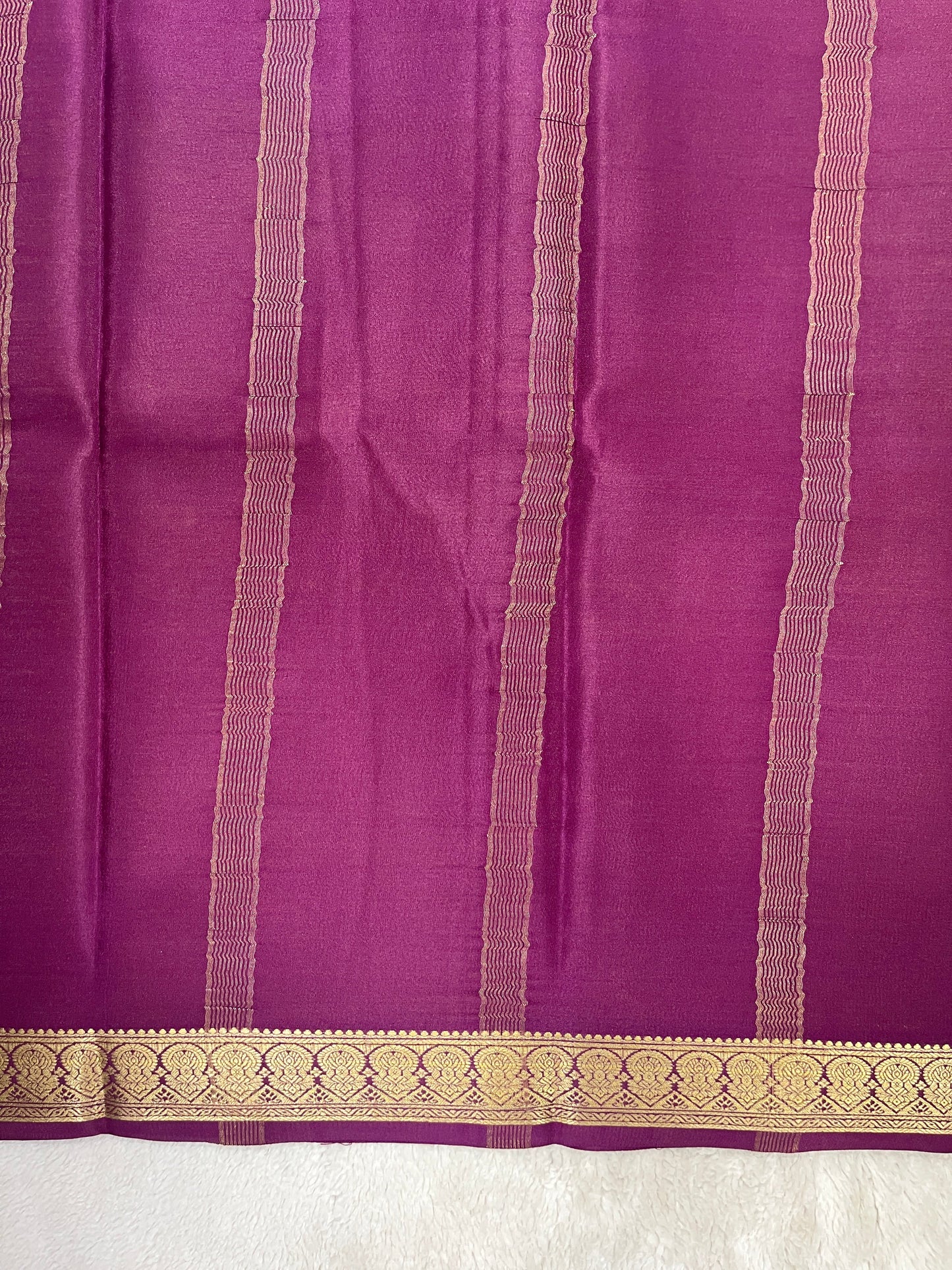 Pure Crepe Mysore Silk Saree in piping border - 1146006