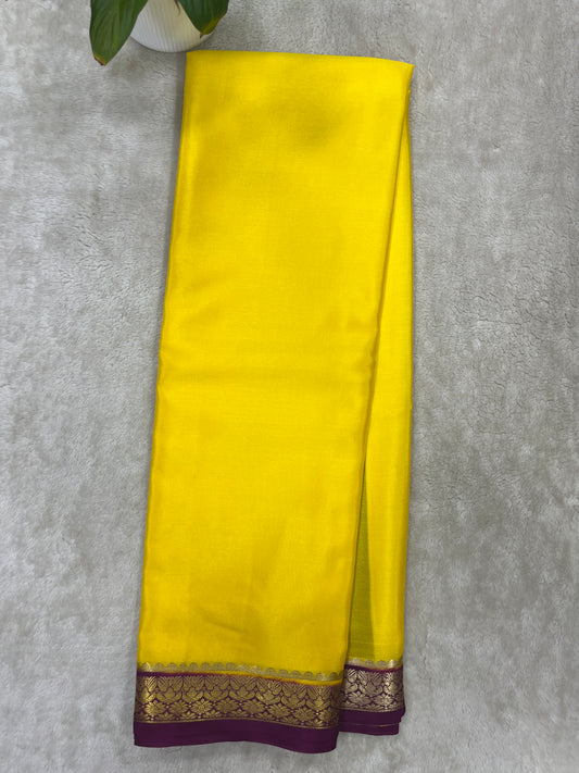 Pure Crepe Mysore Silk Saree in piping border - 1146006