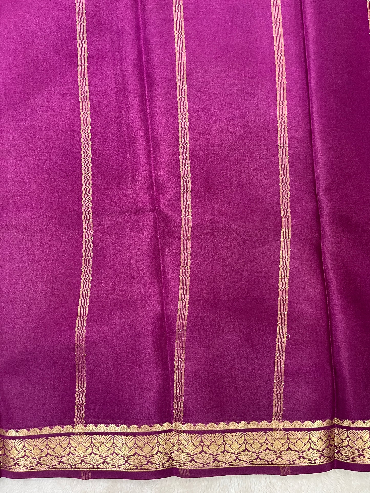 Pure Crepe Mysore Silk Saree in piping border - 1146006