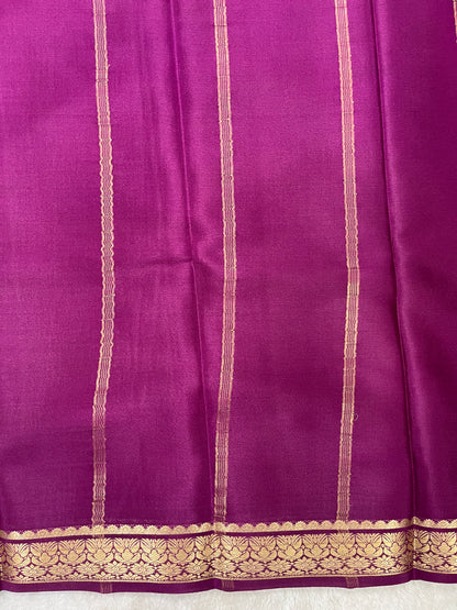 Pure Crepe Mysore Silk Saree in piping border - 1146006