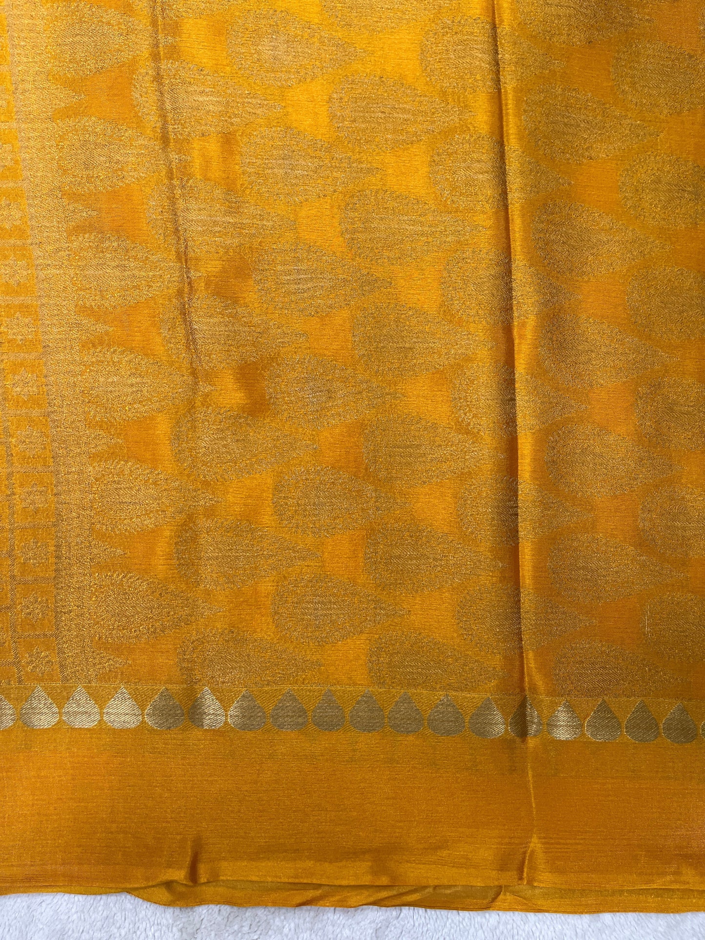Pure Crepe Mysore Silk Saree in crush brocade - 1145309
