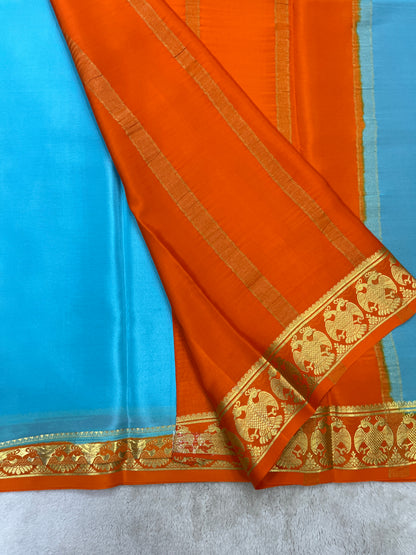Pure Crepe Mysore Silk Saree in Rudraksh - 1146004