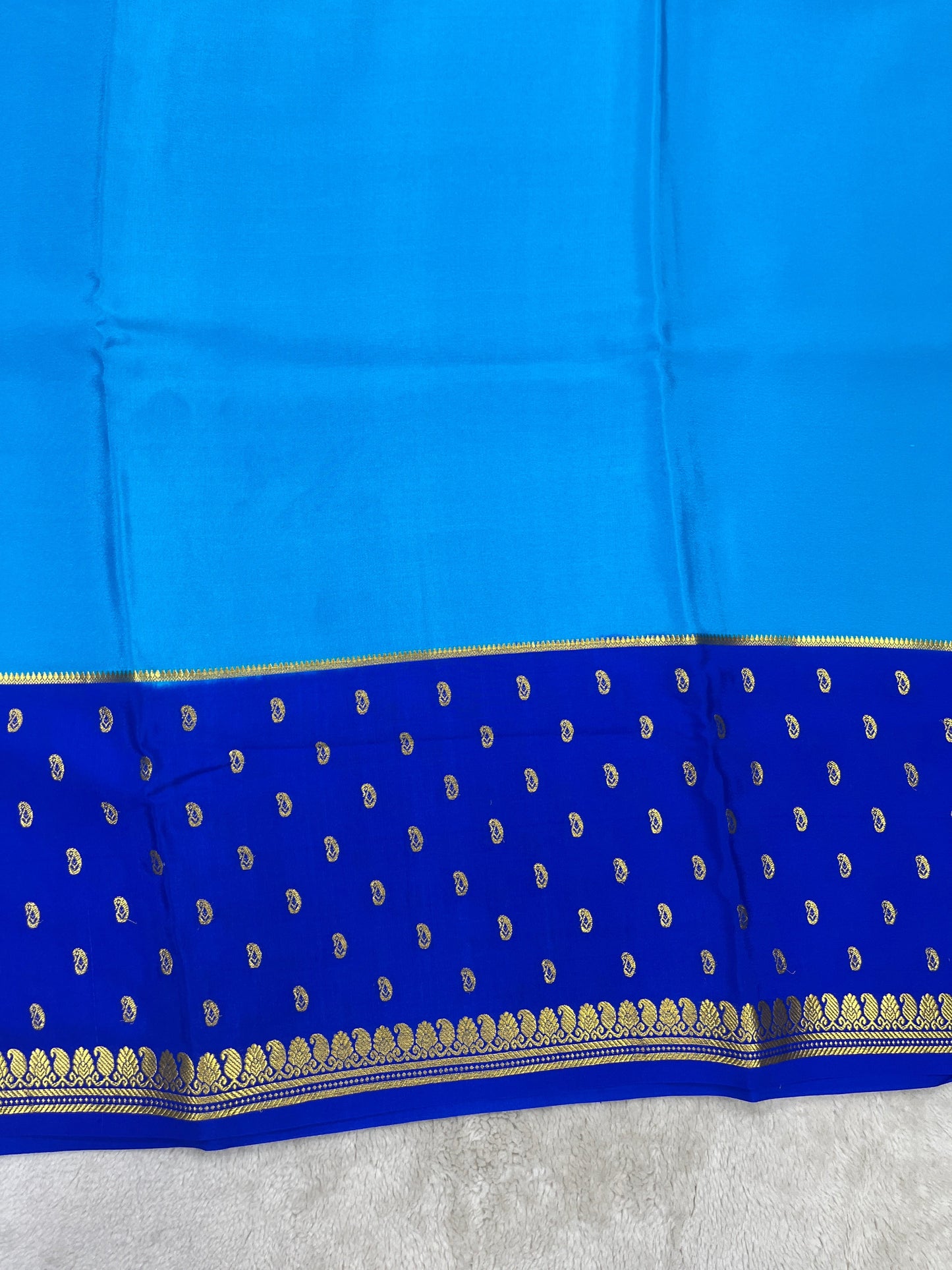 Pure Crepe Mysore Silk Saree in Butta contrast - 16271504