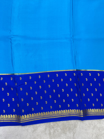 Pure Crepe Mysore Silk Saree in Butta contrast - 16271504