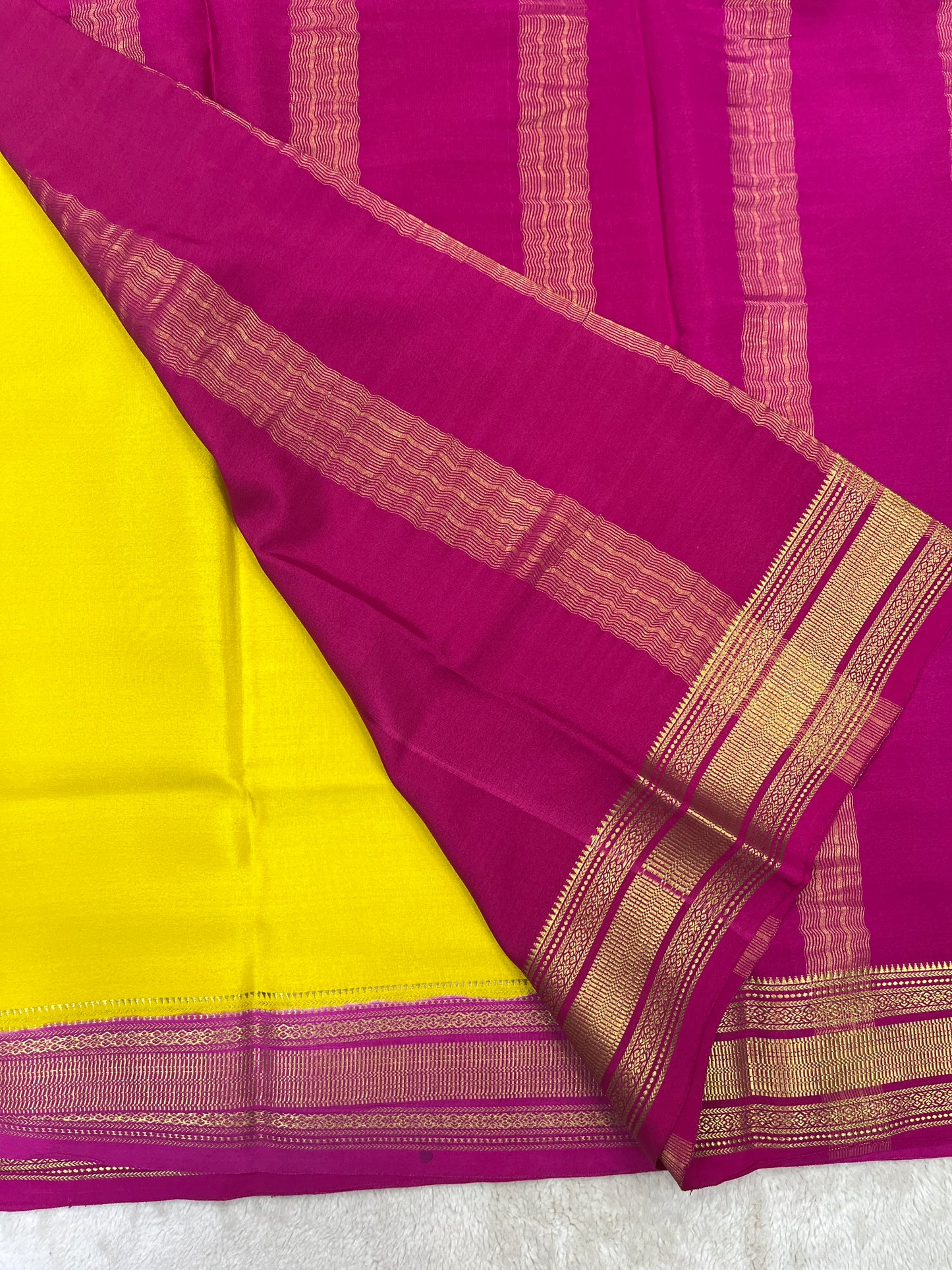 pure crepe mysore silk - patti border - 1146001