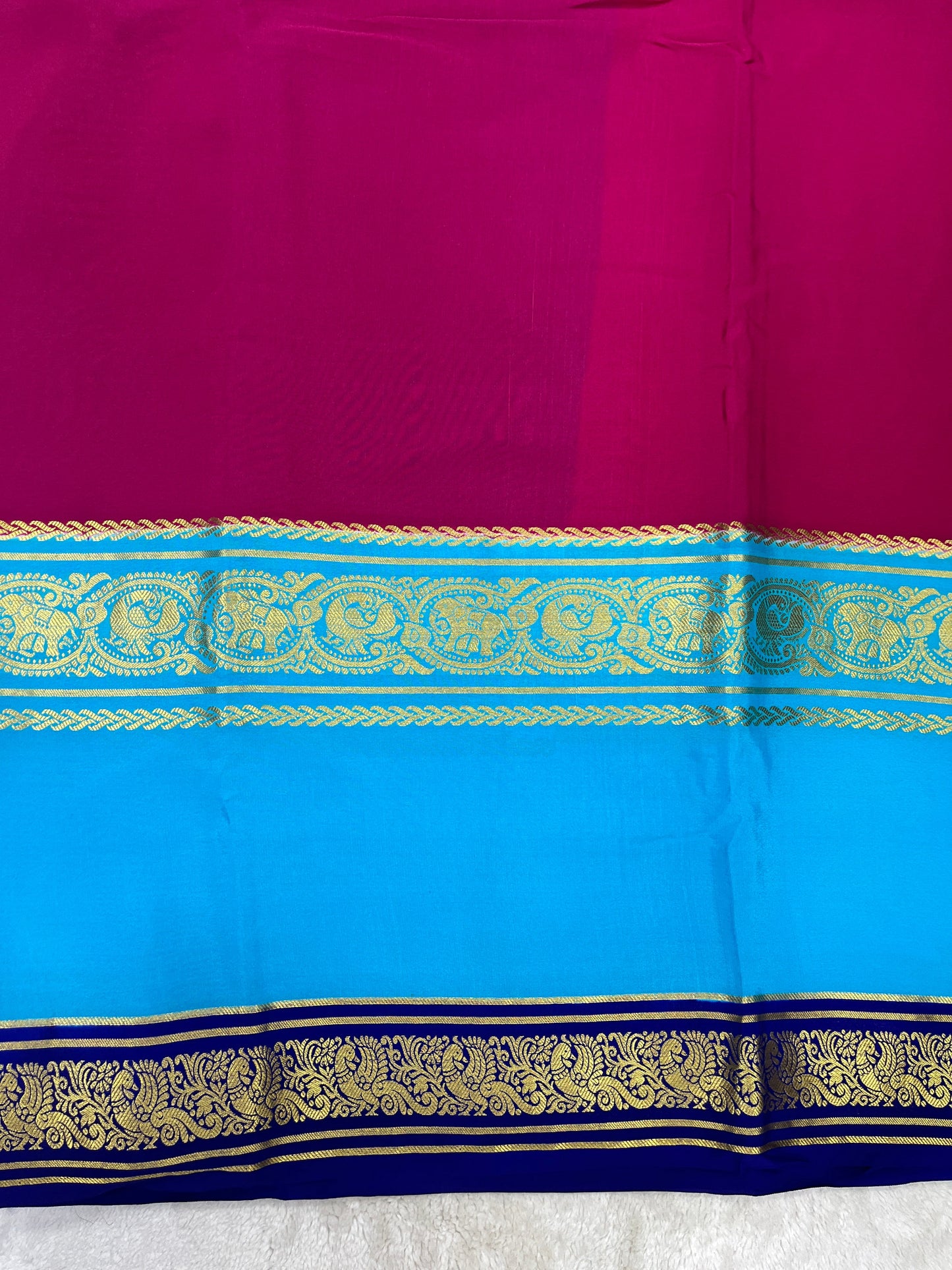 Pure Crepe Mysore Silk Saree in 3D pattern - 1146002