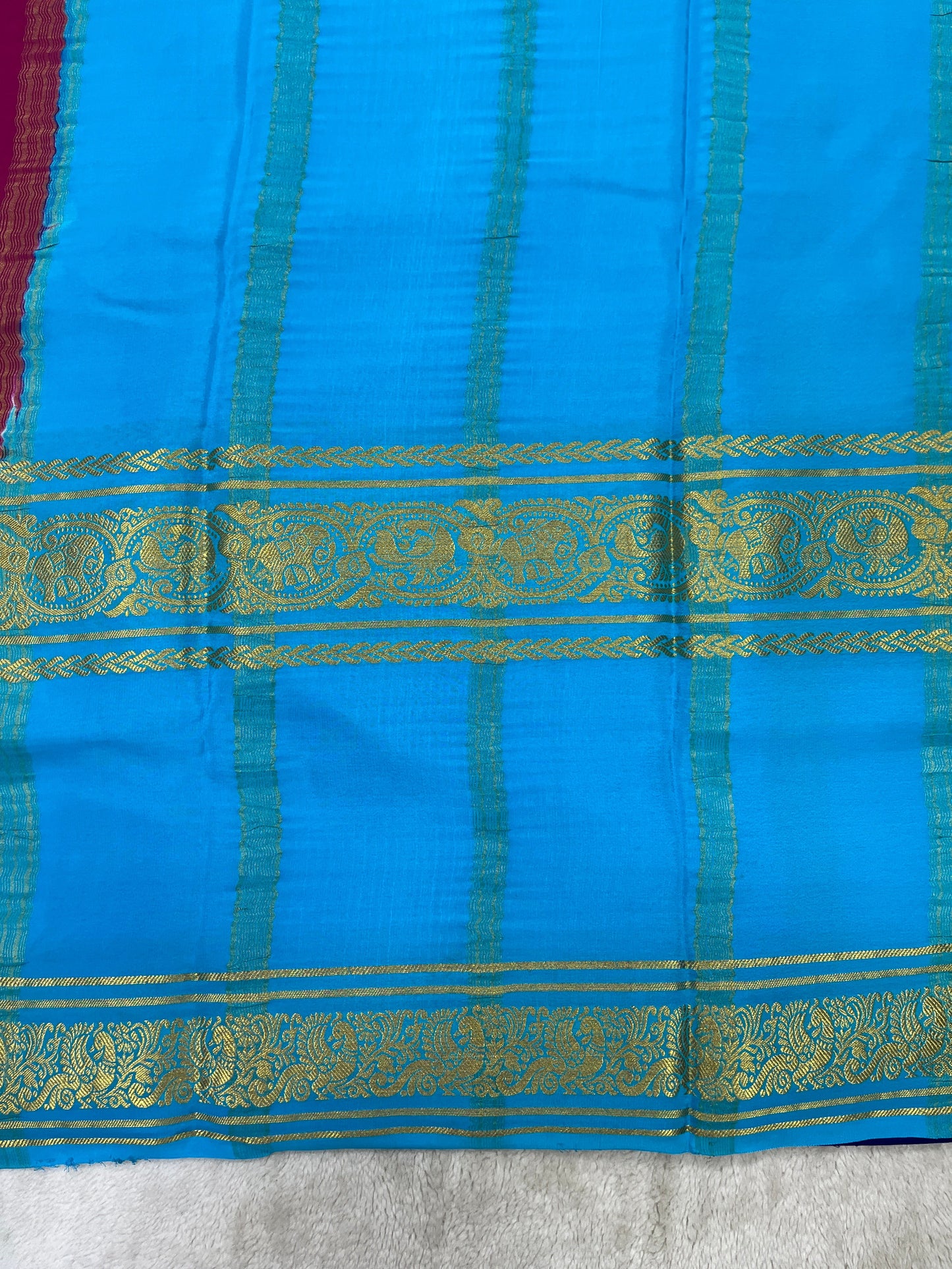 Pure Crepe Mysore Silk Saree in 3D pattern - 1146002