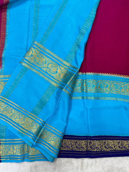 Pure Crepe Mysore Silk Saree in 3D pattern - 1146002