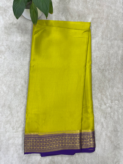 Pure Crepe Mysore Silk Saree in Rudraksh border - 1146004